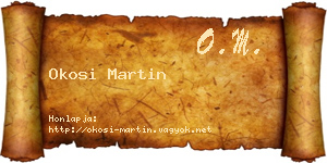 Okosi Martin névjegykártya